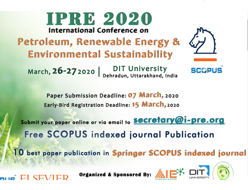 International Conference on Petroleum, Renewable Energy & Environmental Sustainability - IPRE 2020