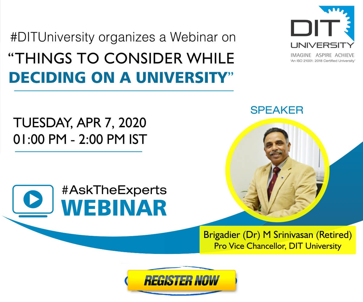 Webinar on 'Things to consider while deciding on a University'
