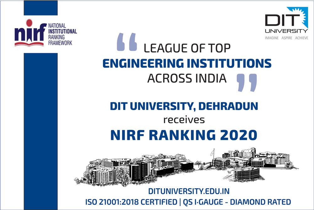 DIT University receives 'NIRF RANKING 2020' 