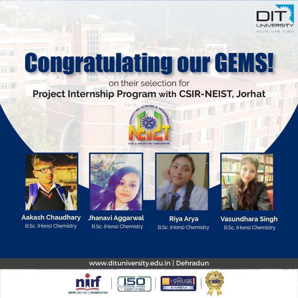 Students from B.Sc. (Hons) Chemistry successfully made their position for pursuing 'Project Internship Program' with CSIR-NEIST, Jorhat