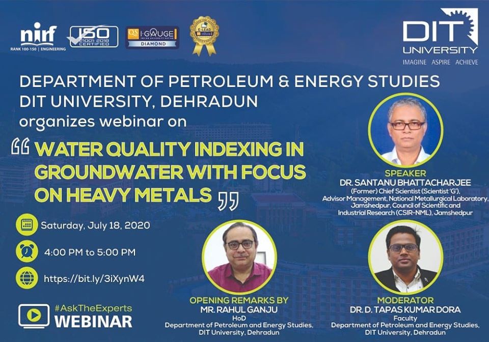 Webinar on 'Water Quality Indexing in Groundwater with Focus on Heavy Metals'