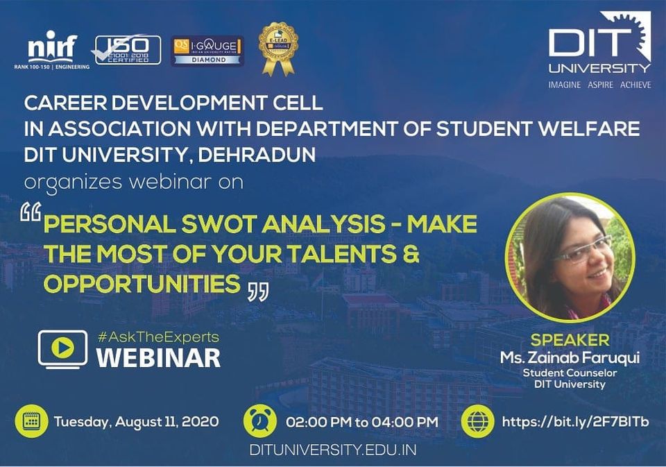 Webinar on 'Personal SWOT Analysis to transform opportunities into achievements'