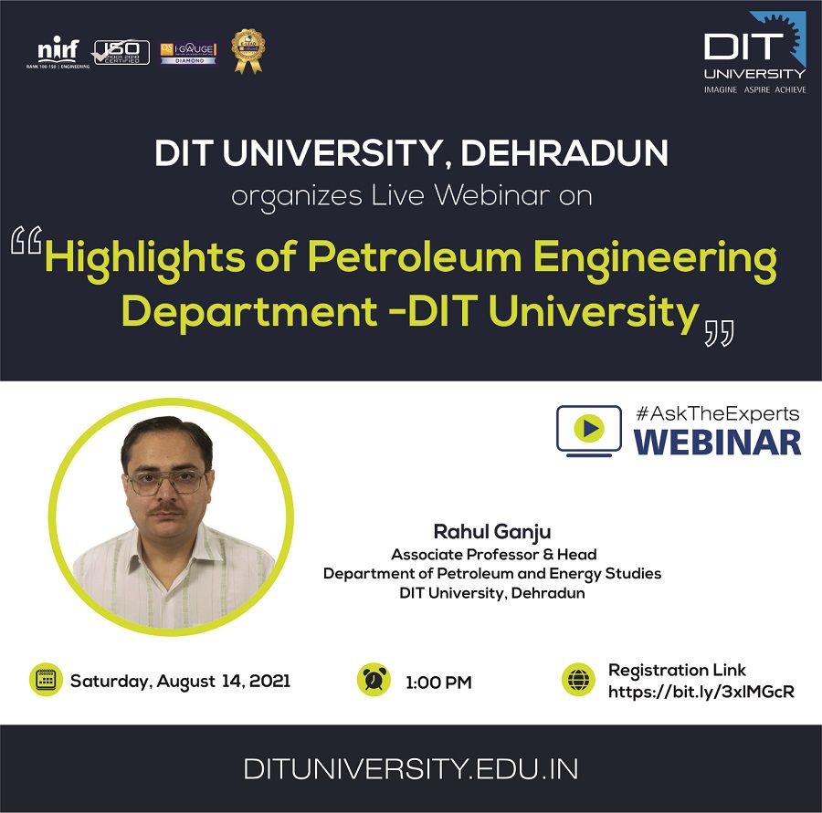 Webinar: Highlights of Petroleum Engineering Department - DIT University