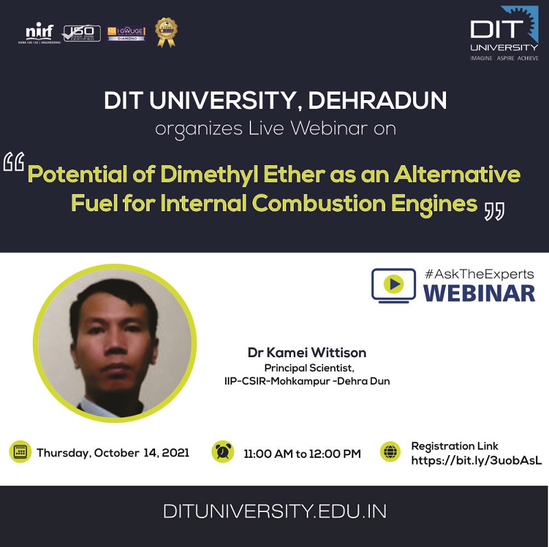 Webinar: Potential of Dimethyl Ether as an Alternative Fuel for Internal Combustion Engines