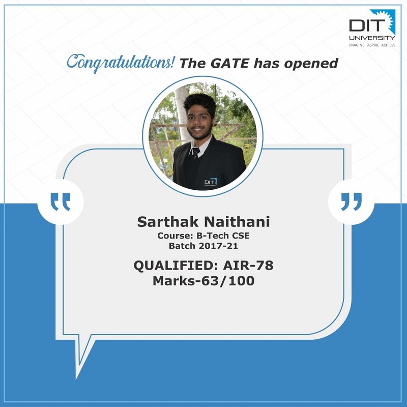 Sarthak Naithani: Congratulations for qualifying GATE with AIR-78