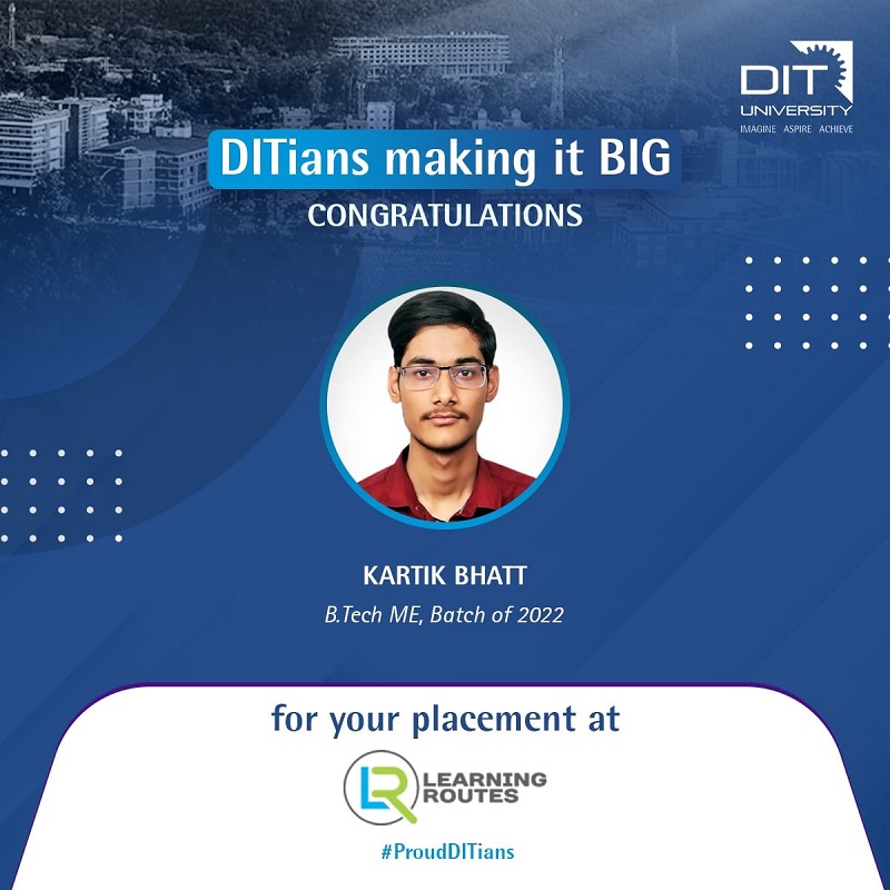 Kartik Bhatt: Congratulations for your placement at Learning Routes