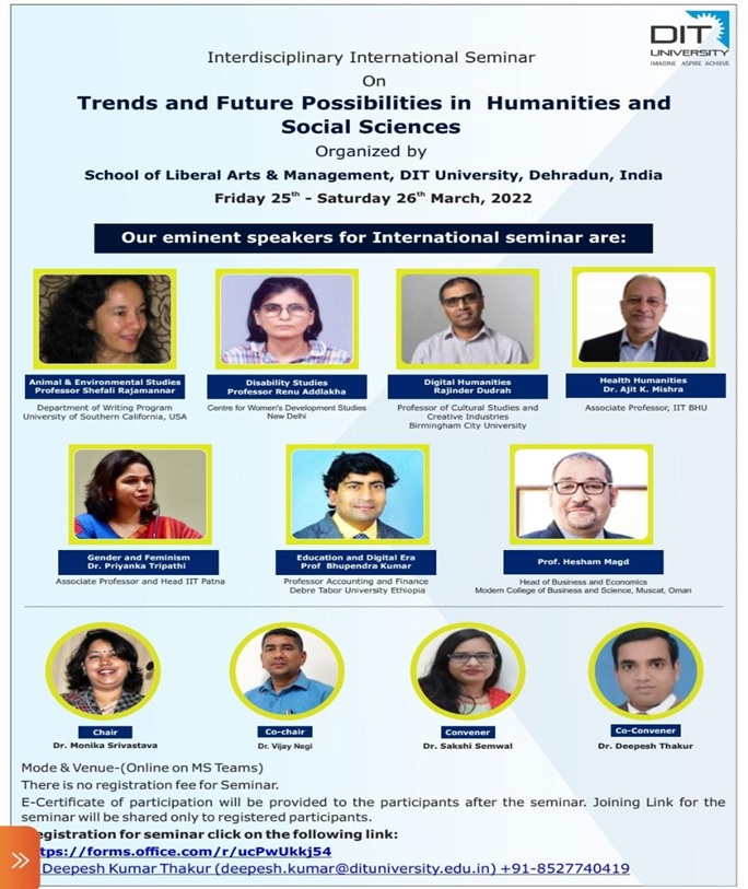 Interdisciplinary International Seminar  on Trends and Future Possibilities on 25th -26th March 2022