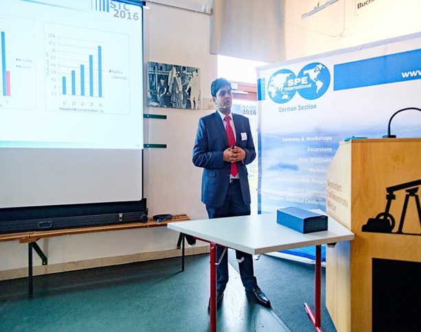 Mr. Pulkit Chaudhary Presenting paper at   SPE Student Technical Conference 3-4 November2016(Wietze /Germany)