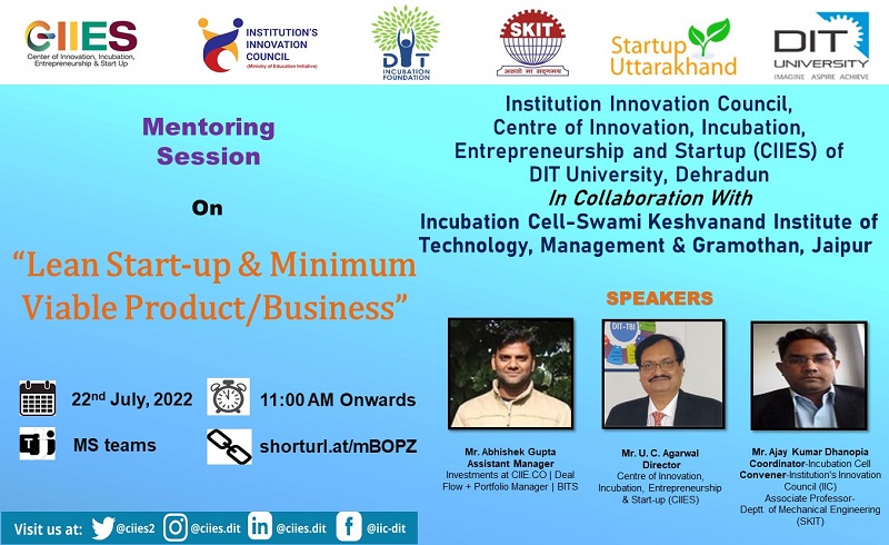 Mentoring session on Lean Start-up & Minimum viable Product/Business