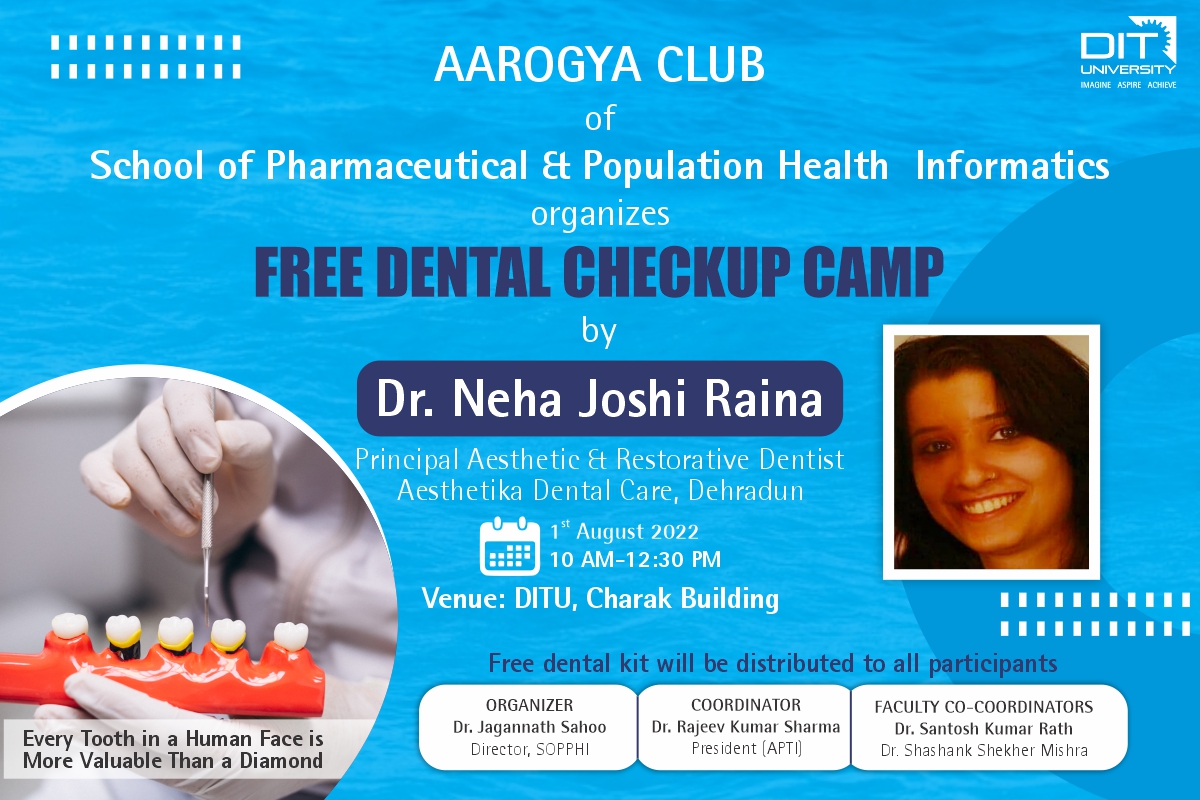Free Dental Check at DIT University organized by Arogya Club