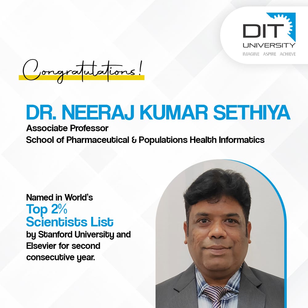 Congratulations! Dr. Neeraj Kumar Sethia to get named in Top 2% scientists list by Stanford University