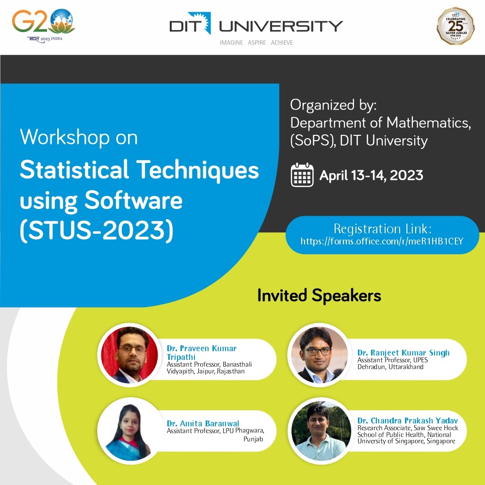 Workshop on Statistical Techniques using Software (STUS-2023)