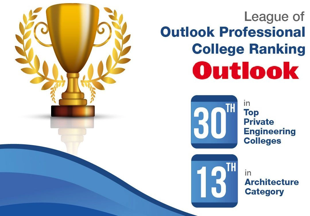 DIT University ranked 30th in 'Engineering Category' & 13th in 'Architecture Category' by 'Outlook - Top Private Colleges Ranking'