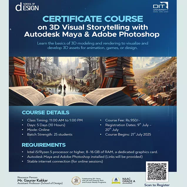 Certificate Course—on 3D Visual Storytelling with Autodesk Maya & Adobe Photoshop