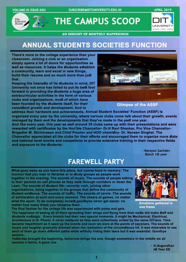 The Campus Scoop - April 2019 Edition