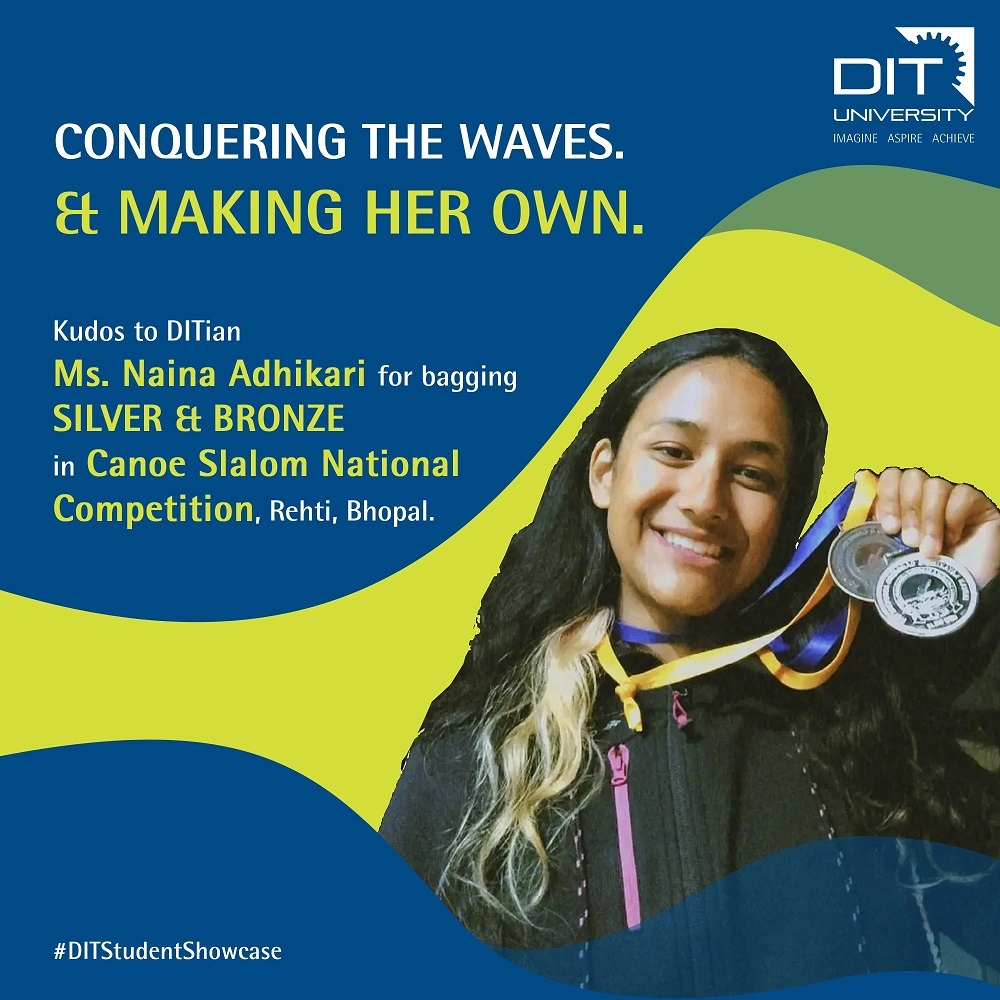 Congratulations Ms. Naina Adhikari for bagging SILVER & BRONZE in Canoe Slalom National Competition