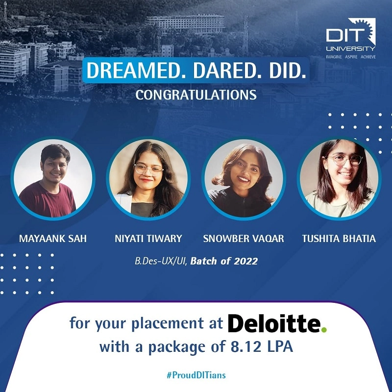 B.Des - UX/UI students placement at Deloitte - 8LPA