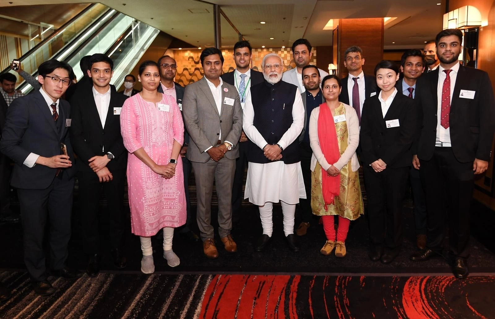 Shrabh Attray (Alumini,Btech Petroleum 2013-17)  Meeting with team members of Indian delegation at Japan during the current visit of our honorable Prime minister Shri Narendra Modi ji.