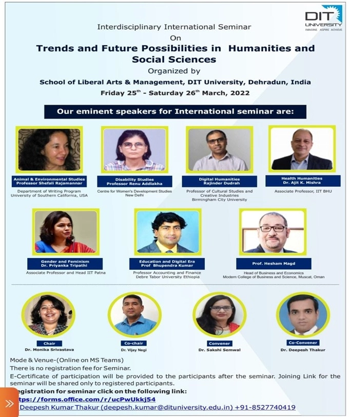 Interdisciplinary International Seminar on Trends and Future Possibilities on 25th -26th March 2022